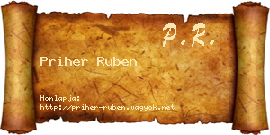 Priher Ruben névjegykártya